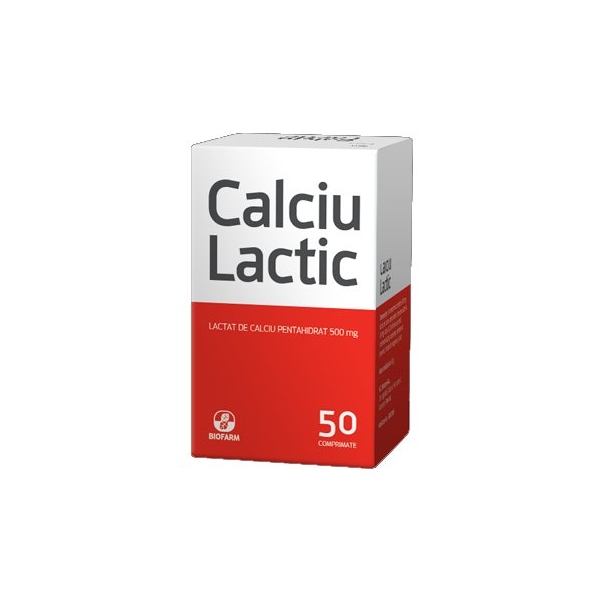 Calciu lactic 500mg 50cpr