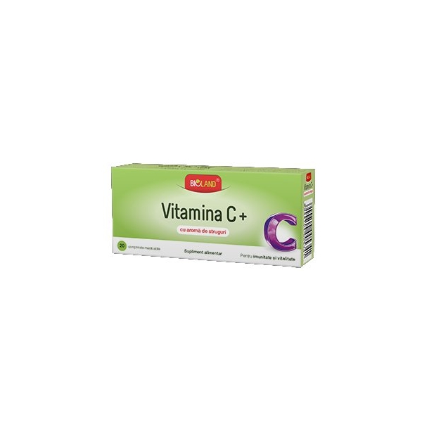 Vitamina C aroma struguri Bioland 20cpr