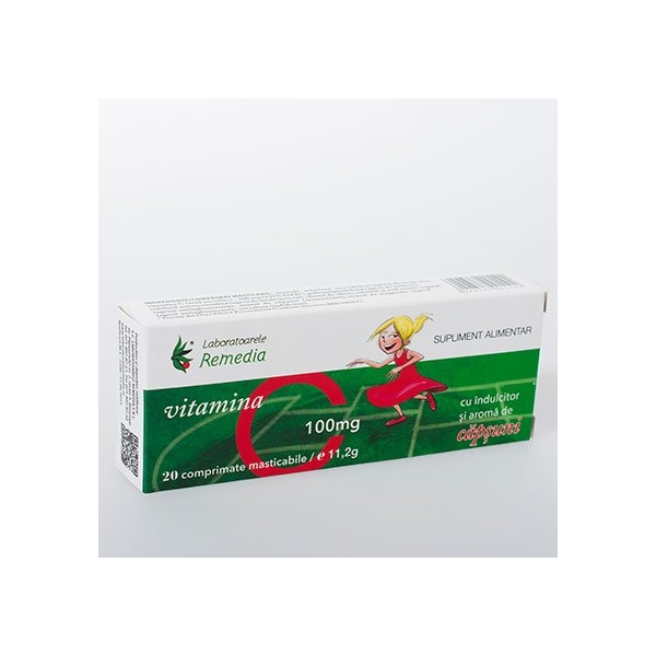 Vitamina C 100mg - capsuni 20cpr