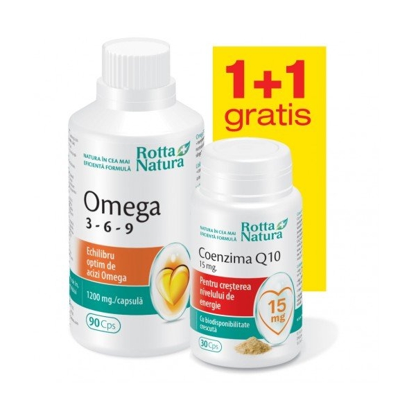 Omega 3-6-9 90cps + Coenzima Q10 15mg 30cps