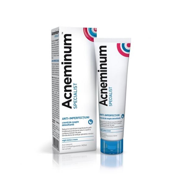 Acneminum Specialist crema de noapte detoxifianta, 30 ml, Aflofarm