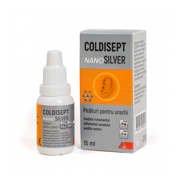 Coldisept Nano Silver picaturi pt. urechi 15 ml