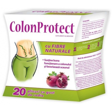 Colon Protect x20 plicuri cu fibre cu gust de rodie