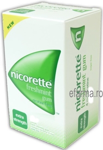 Nicorette Freshmint Guma de Mestecat Impotriva Fumatului 4 mgX 105 Bucati