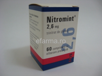 Nitromint 2.6 mg comprimate cu eliberare prelungita
