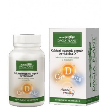 Calciu si Magneziu organic cu Vitamina D 60cpr