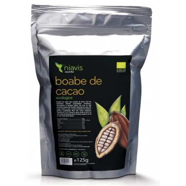 Boabe cacao intregi organice (BIO) 125g
