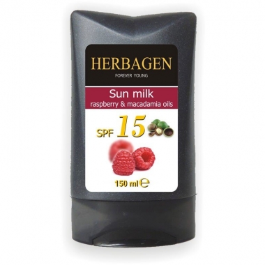 Lapte plaja cu ulei zmeura si macadamia SPF15 150ml