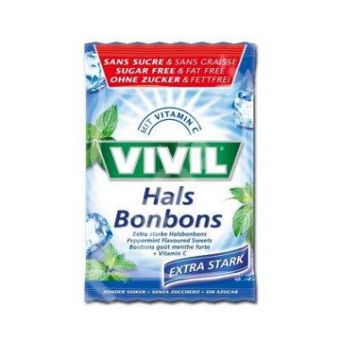 Vivil bomboane Extra Stark menta cu vitamina C fara zahar 60g