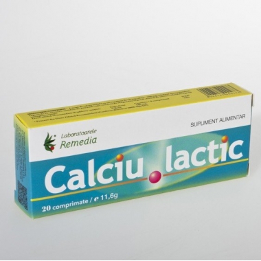 Calciu Lactic 500mg 20cpr