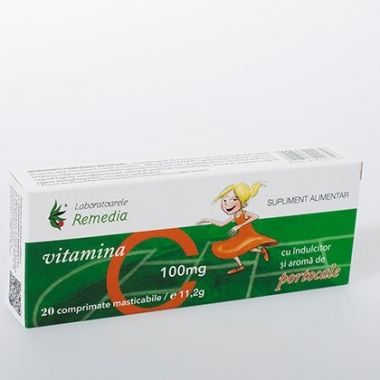 Vitamina C 100mg - portocale 20cpr