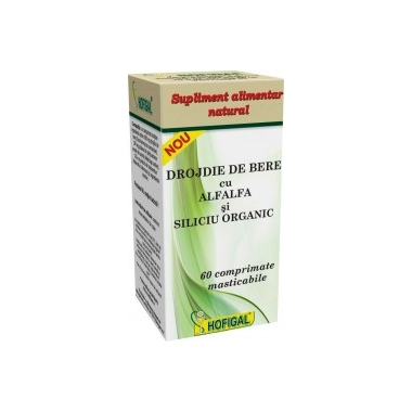 Drojdie de bere cu alfalafa si siliciu natural x 60 cpr mastic