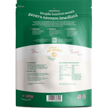 FULGI DROJDIE USCATA INACTIVA 200 GR, SANO VITA