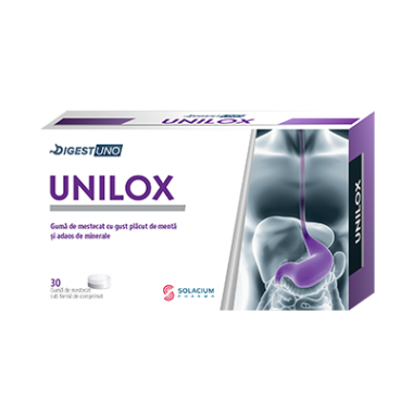 Unilox guma mestecat antiacid, Solacium