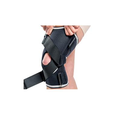 Orteza genunchi mobila benzi elastice incrucisate