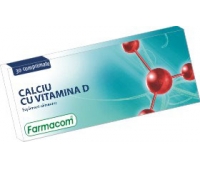Calciu cu vitamina D3 30 comprimate, Farmacom