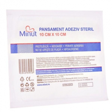 Pansament Adeziv Steril Pore Minut Vision Trading, 10 x 10 cm,