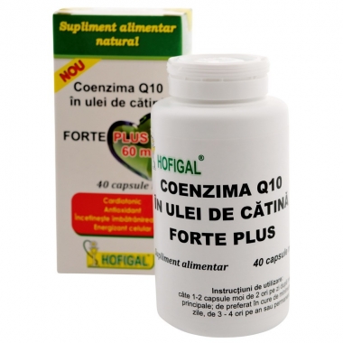 Coenzima Q10 în ulei de cătină Forte Plus 60mg, 40 capsule