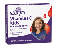 Alinan® Vitamina C Kids zmeura, comprimate masticabile
