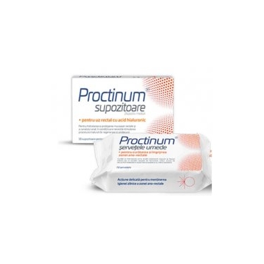 Proctinum- Supozitoare, 10 buc + Șervețele umede, 72 buc Gratis, Zdrovit