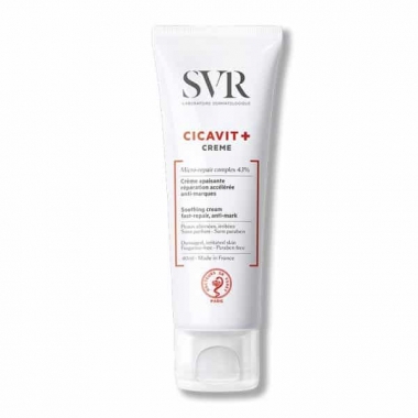 CREMA CALMANTA, ACCELEREAZA REPARAREA SEMNELOR CICATRICIALE, SVR CICAVIT +, 40 ML