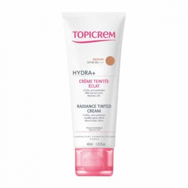 CREMA CU PIGMENTI COLORANTI, TOPICREM HYDRA+ CRÈME MEDIUM ECLAT SPF 40, 40 ML