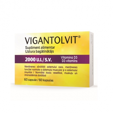 Vigantolvit 2000 U.I Vitamina D3 60 de capsule