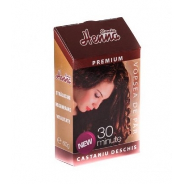 HENNA PREMIUM CASTANIU DESCHIS 60GR