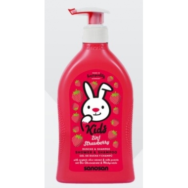 GEL DUS & SAMPON COPII CAPSUNE POMPITA 400ML SANOSAN