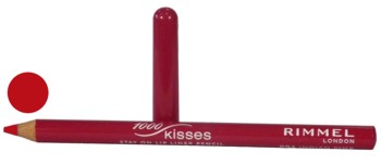 Rimmel 1000 Kisses Stay On Red Dynamite contur buze