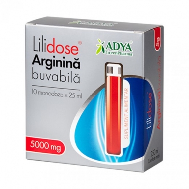 LILIDOSE ARGININA BUVABILA 5000mg,25ml*10mdz Adya Green Pharma