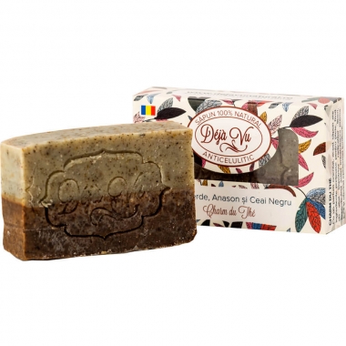 SAPUN NATURAL CU CEAI VERDE SI CEAI NEGRU,90gr DEJA VU