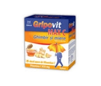 GRIPOVIT MAX C VITAMINA C 850MG GHIMBIR&MIERE 10DZ