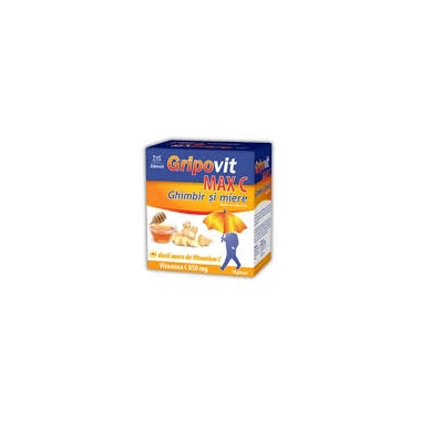 GRIPOVIT MAX C VITAMINA C 850MG GHIMBIR&MIERE 10DZ
