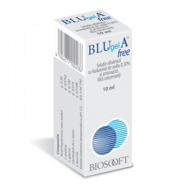 Solutie oftalmica Blu Gel A 0.3% Free, 10ml, BioSooft