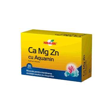 Calciu Magneziu Zinc Aquamin Walmark 30 tablete